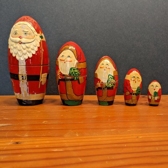 Vintage Other - Vintage Nesting Matryoshka Santas